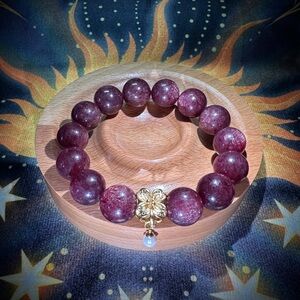 Starry Strawberry Quartz Beaded Bracelet